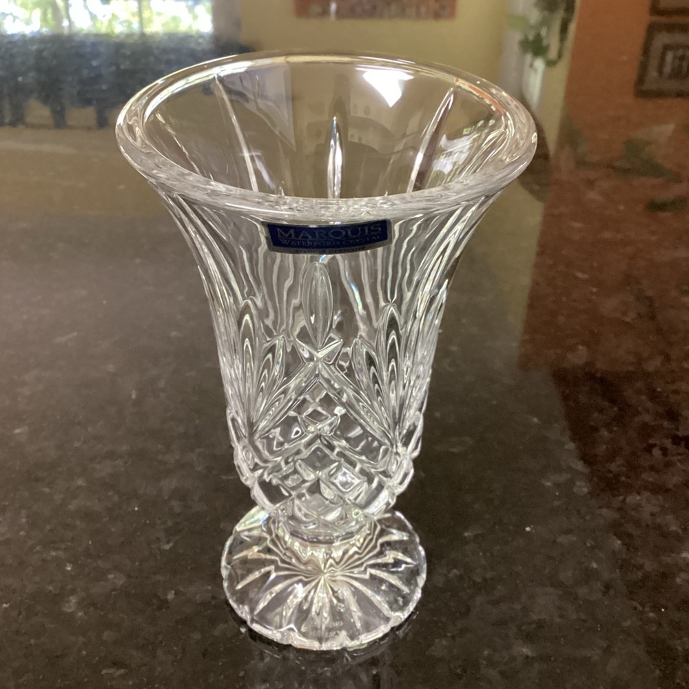 Waterford Crystal Vase 6” Flared footed Glendale Pattern Fan